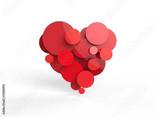 Stylistic heart made of circles