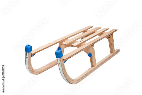 Holz Schlitten Holzschlitten Freigestellt Rodeln
