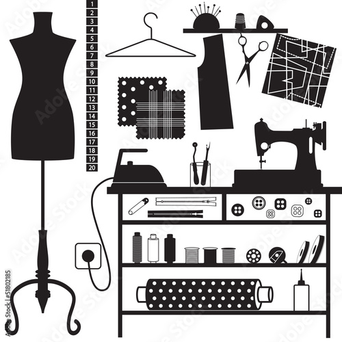 Sewing and tailoring related symbols