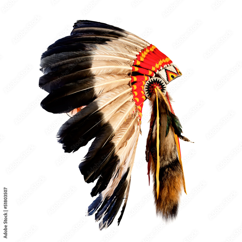 native american indian chief headdress (indian chief mascot, ind Stock  Photo | Adobe Stock