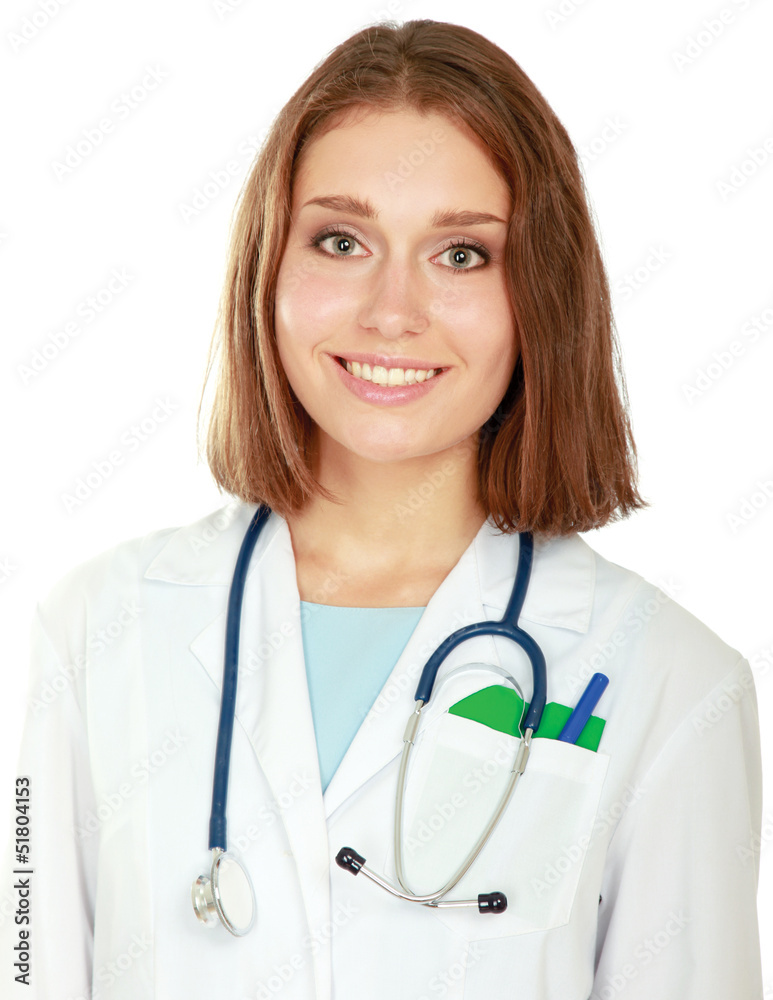 A portrait of a female doctor, close-up A portrait of a female doctor, close-up
