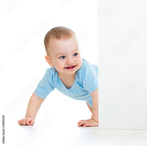 baby boy peeking out poster