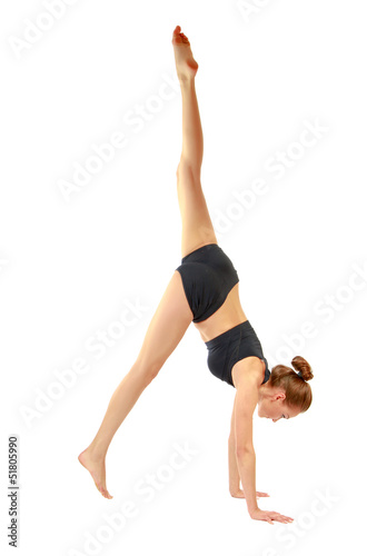 Yoong woman doing stretching excersises