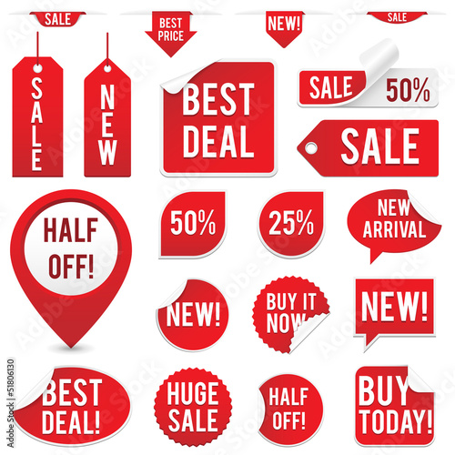 Sale Tags and Stickers Set