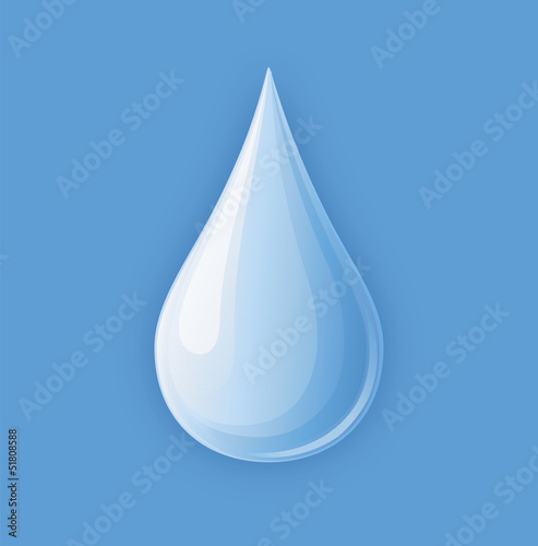 Wassertropfen vor Blau