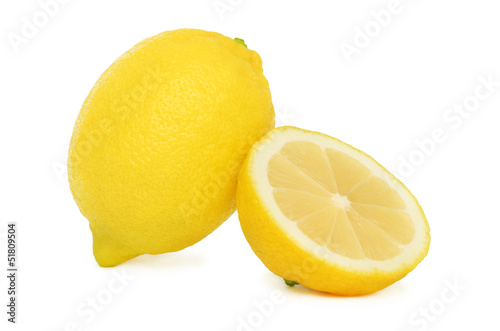One and a half lemon  isolated 