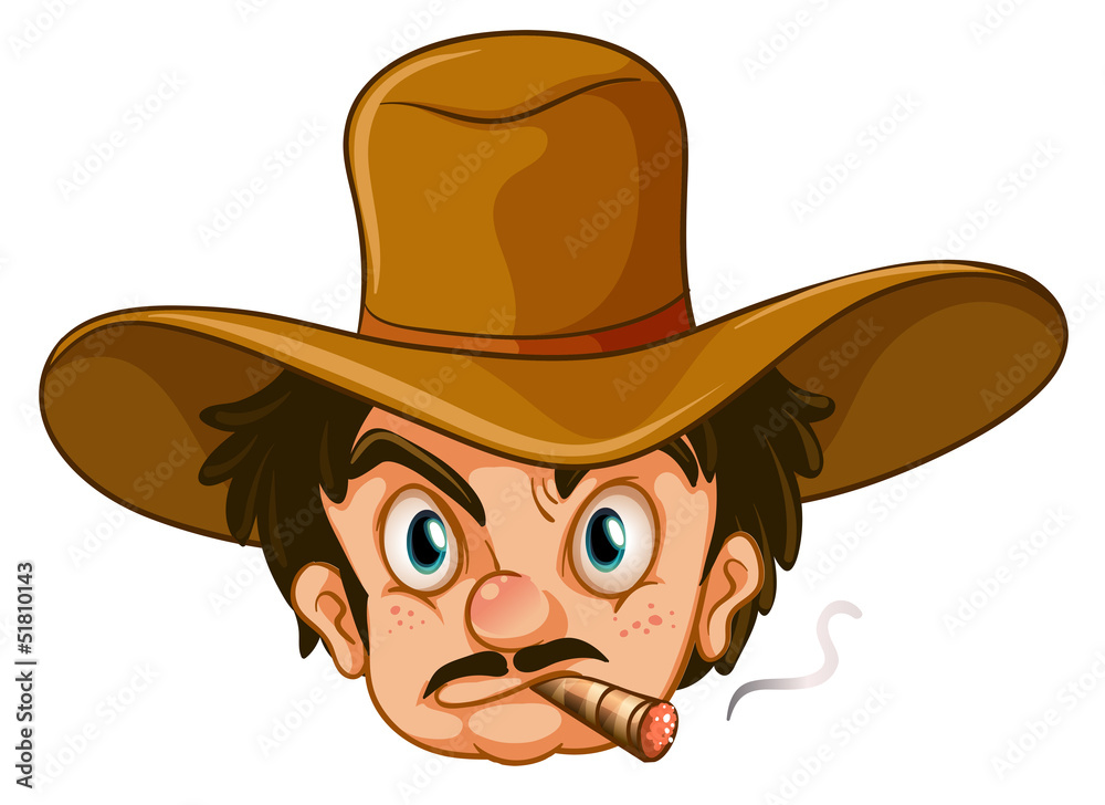 A man wearing a brown hat while smoking A man wearing a brown hat while smoking