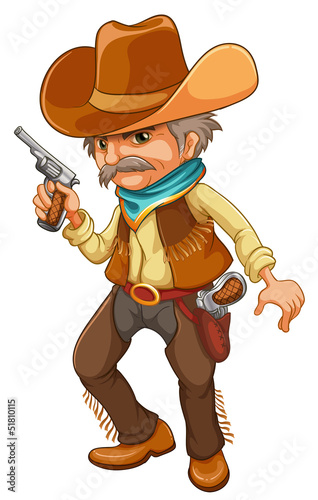 A cowboy holding a gun