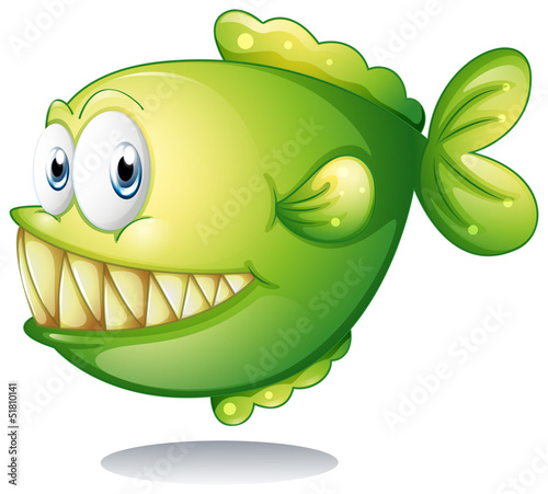 A green piranha