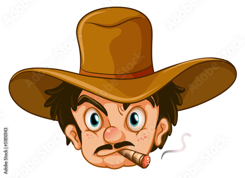 A man wearing a brown hat while smoking