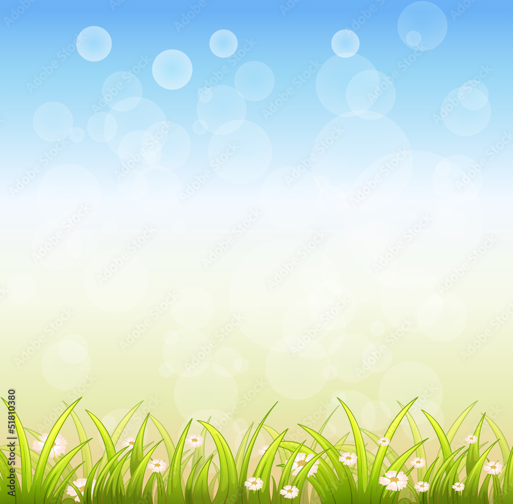 Fototapeta premium A blue special paper with plants