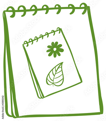 A notebook with a drawing of a notebook at the cover page