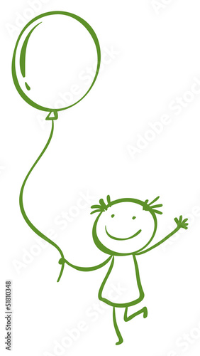 A girl holding a balloon