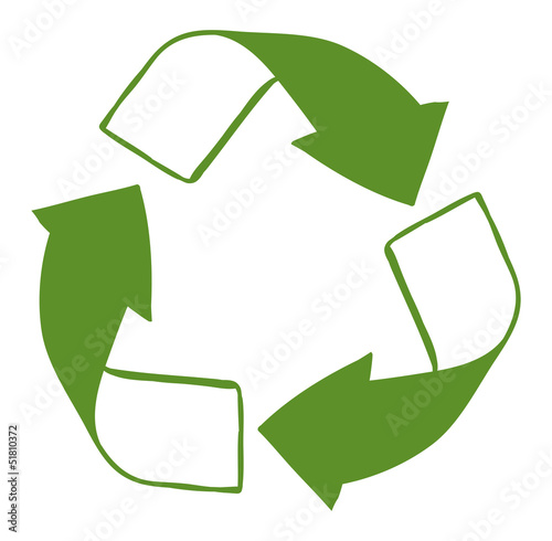 A green recycle sign