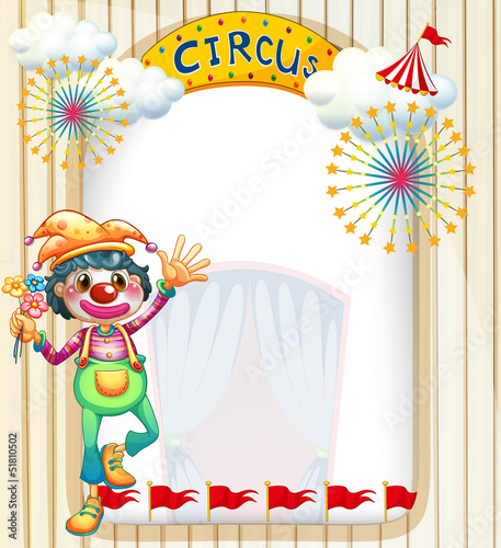 A clown at the circus entrance