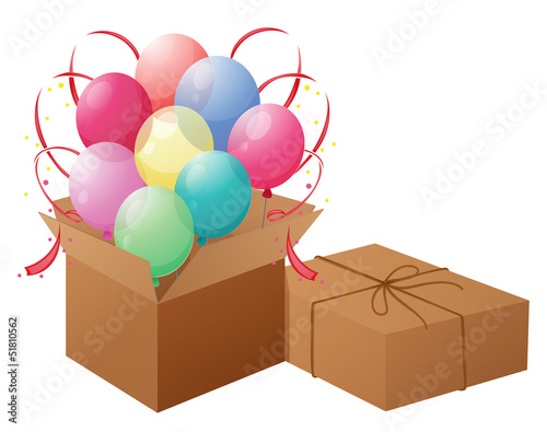 Balloons with boxes