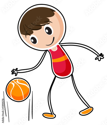 A boy dribbling a ball