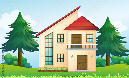 A concrete house at the hill