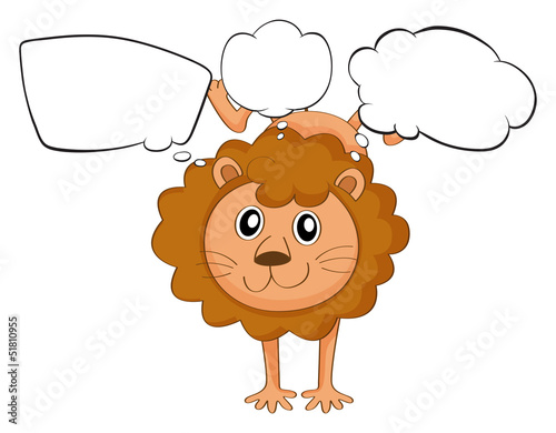 A young playful lion with empty callouts