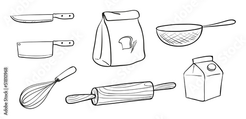 Different kinds of baking tools