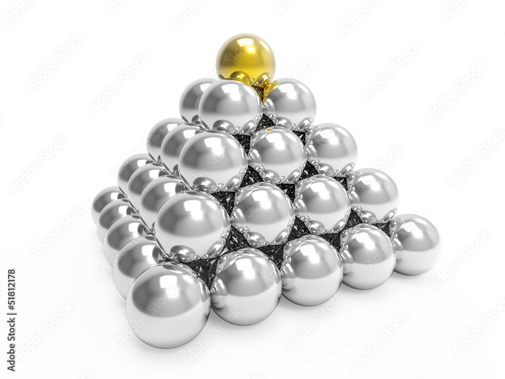 Obraz premium Silver pyramid with gold top