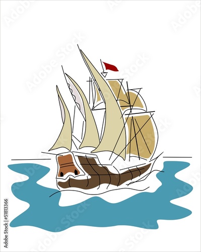 galera en el mar