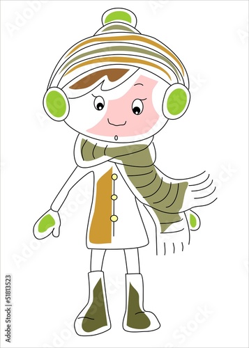niña abrigada en invierno