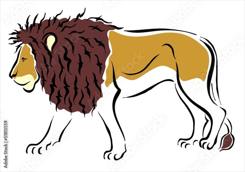 león andando
