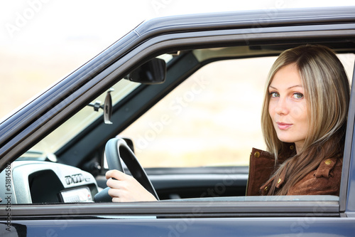 girl driving car