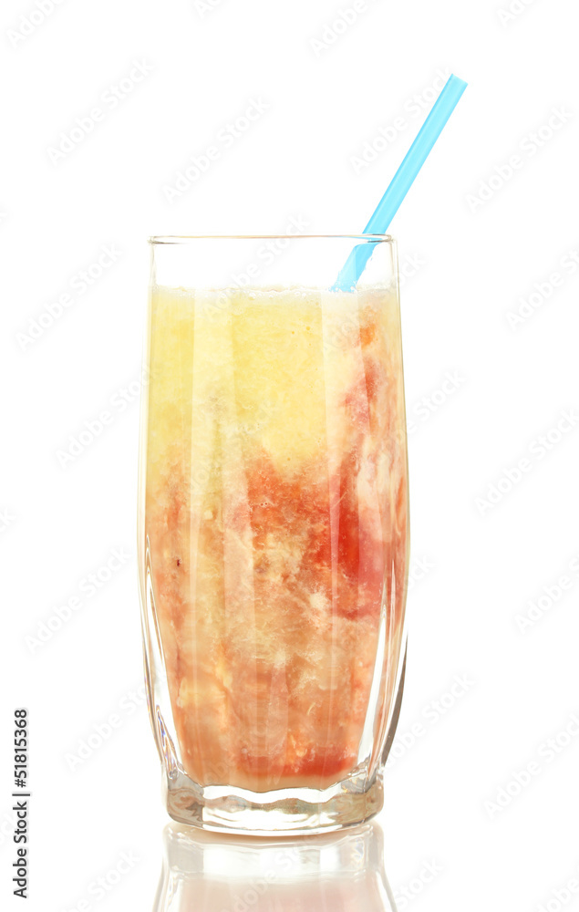 Delicious fruit smoothie isolated on white Delicious fruit smoothie isolated on white