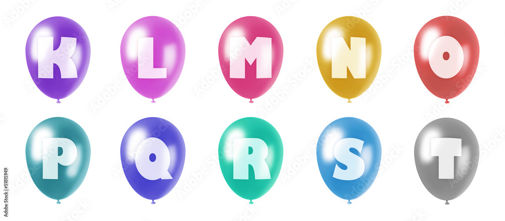 alphabet balloons set k-t alphabet balloons set k-t