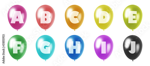 alphabet balloons set a-j