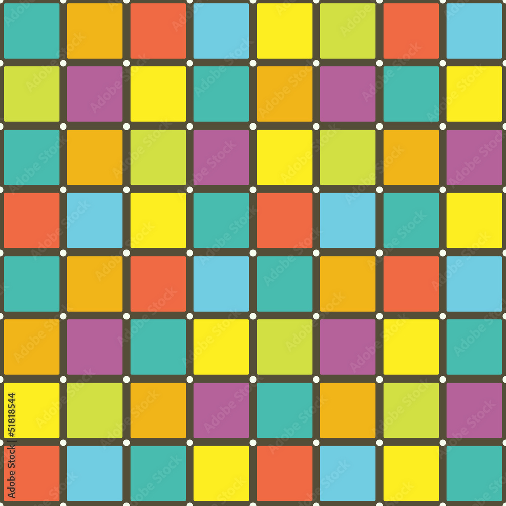 Seamless multicolored squares pattern