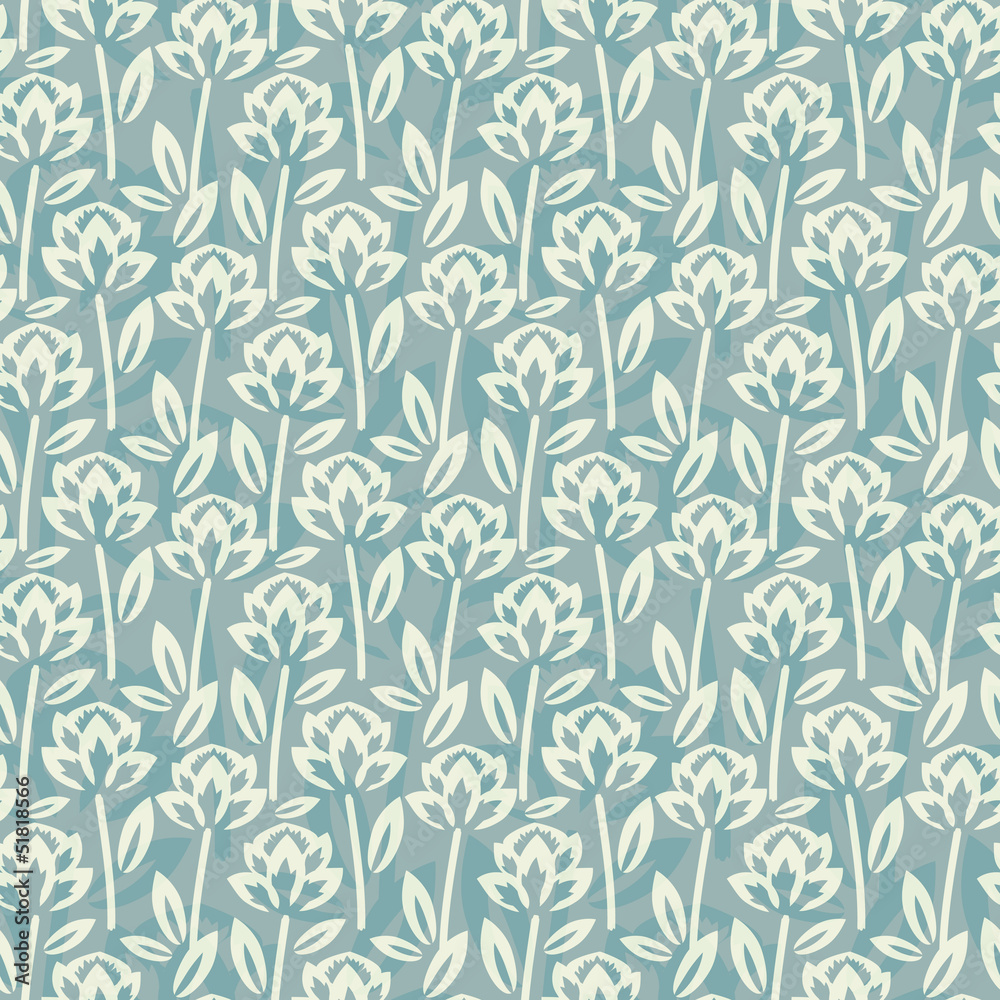 Seamless floral pattern with overlay