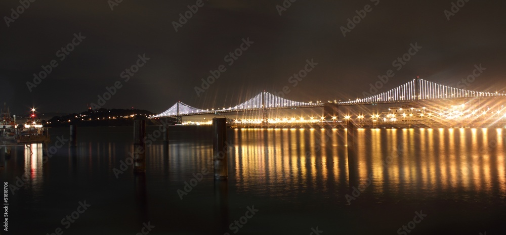 Bay bridge at night, san francisco, april 2013
