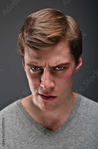 Caucasian man with a psychopathic stare portrtait