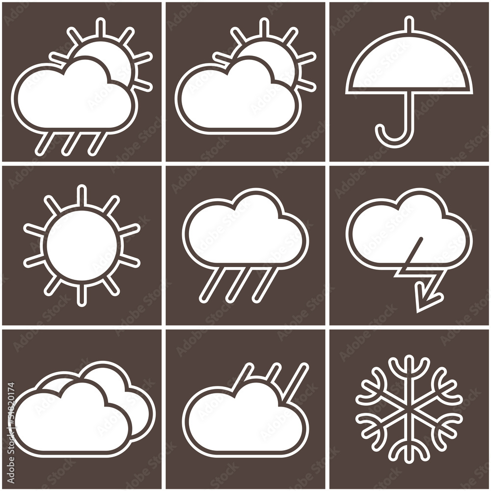 Black and white weather signs Black and white weather signs