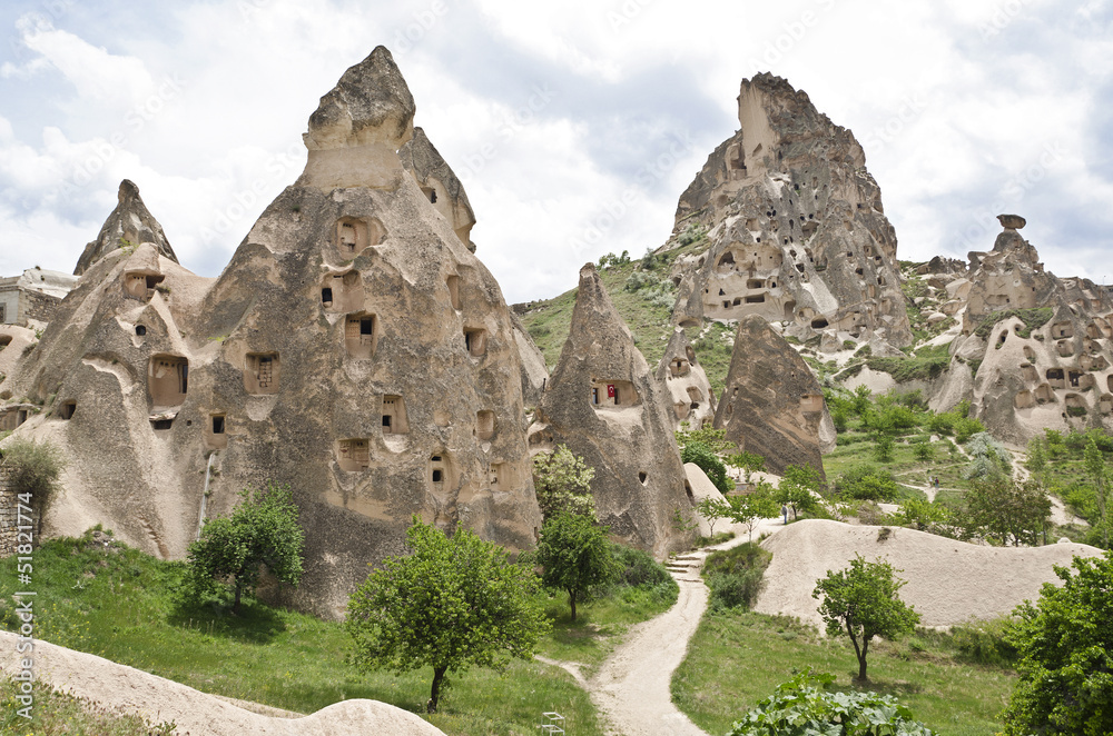 Türkei; Kappadokien, Höhlenwohnungen von Uçhisar