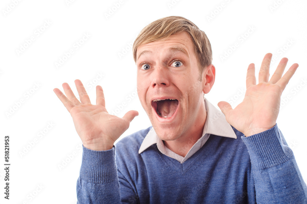 Young Caucasian Man With A Cheerful Expression Young Caucasian Man With A Cheerful Expression
