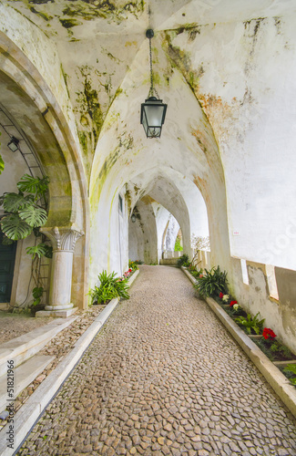 Ancient Corridor at Castle da Pena in Sintra  Portugal