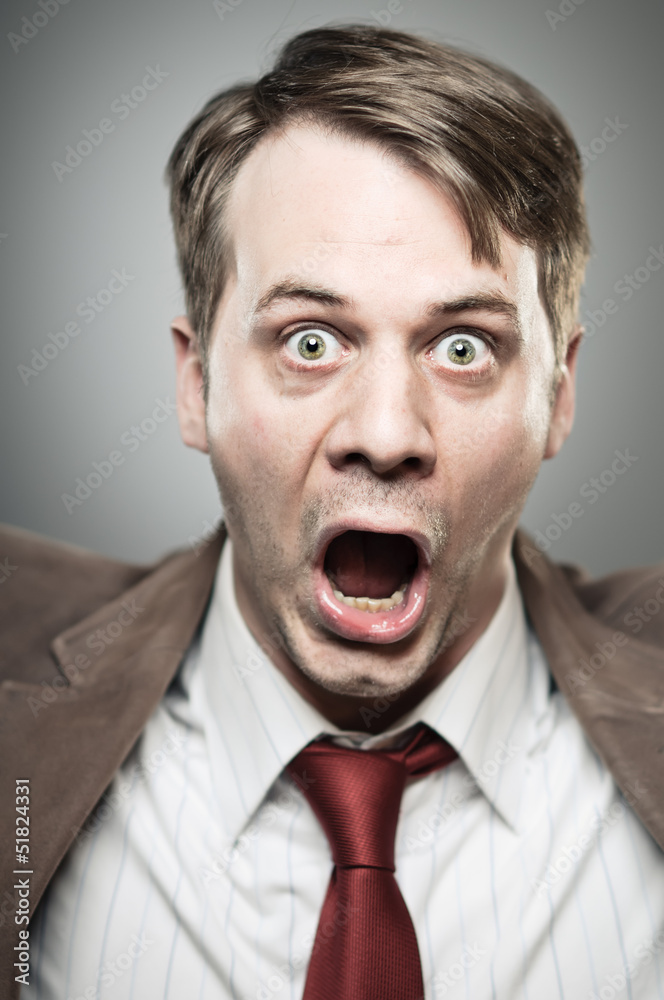 Caucasian Man Screaming Angry Portrtait Caucasian Man Screaming Angry Portrtait