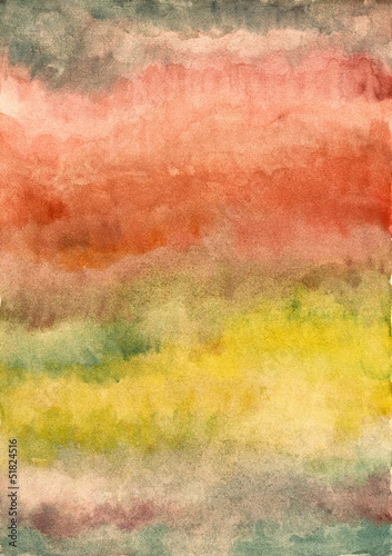 Abstract red and yellow background from watercolor