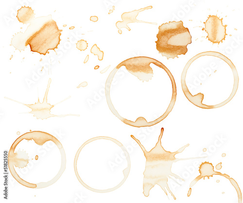 Coffee stains and splatters