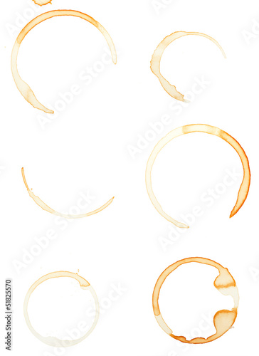 Coffee stains isolated on white