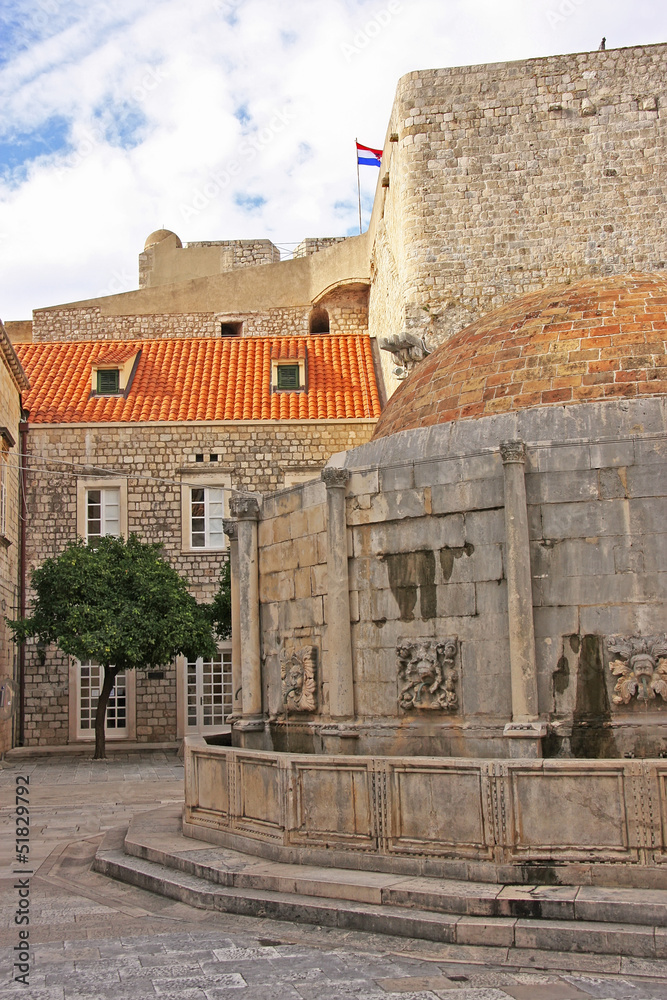 Onofrio's Fountain, Old town of Dubrovnik, Croatia