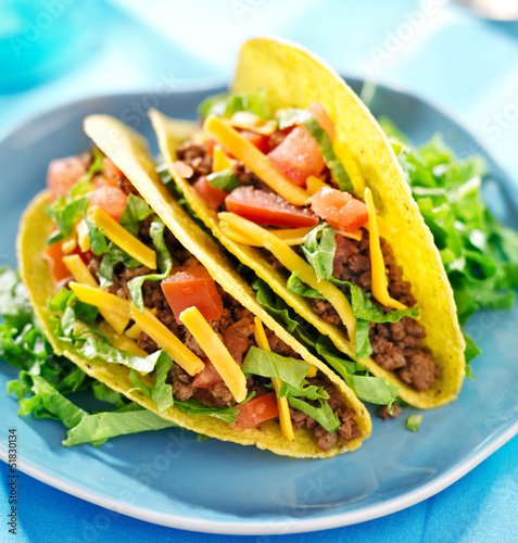 Mexican food - hard shell beef tacos