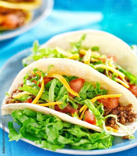 - Soft shell beef tacos