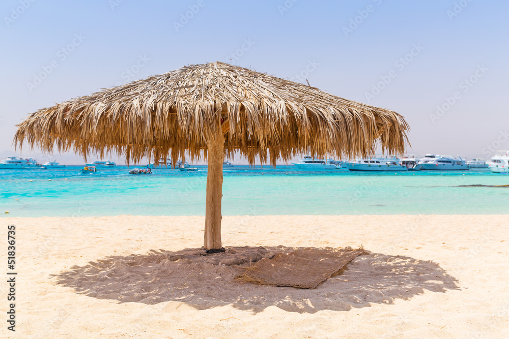 Idyllic beach of Mahmya island with turquoise water, Egypt