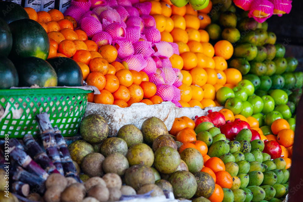 Various fruits at local market in Sri Lanka Various fruits at local market in Sri Lanka