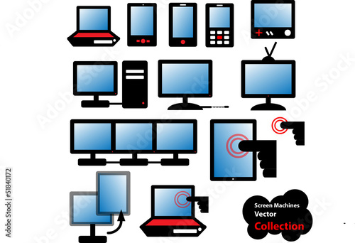 screen machines vector collection